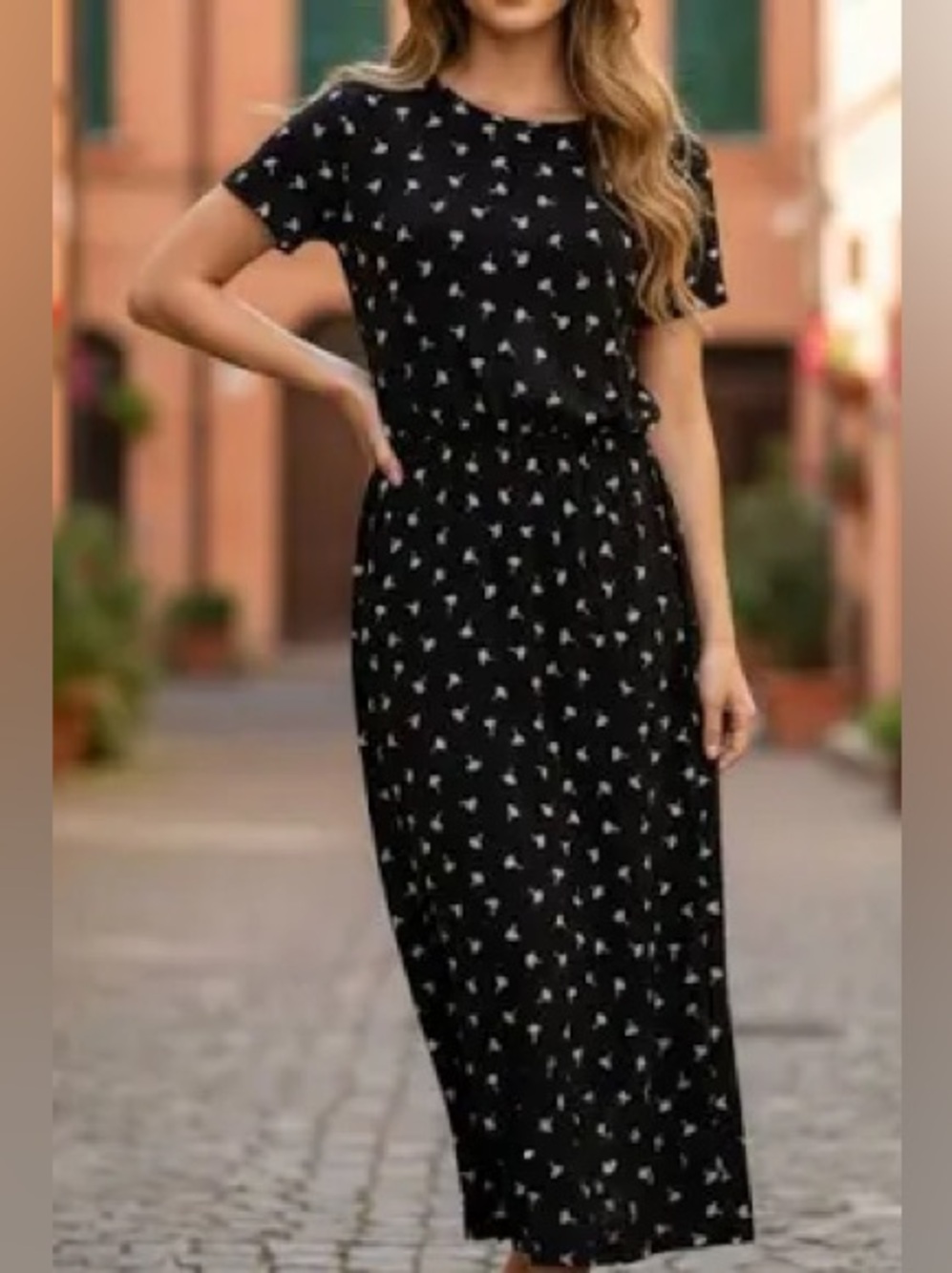 J Jill Wearever Black Ginkgo Leaf Print MIDI Dress ~ 2x ~ Soft Jersey